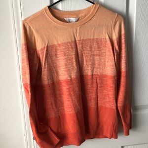 Orange market & spruce sweater